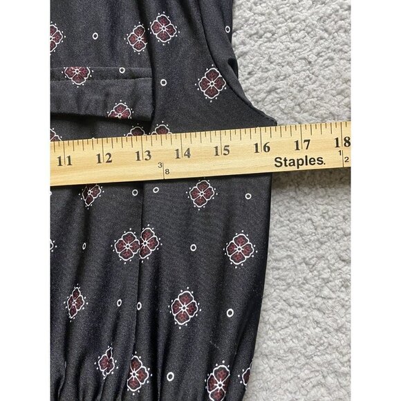 ALWAYS INDIGO Women’s Black  Long Sleeve  Sz PL Buttoned Up Elastic Waist Dress - Picture 6 of 8